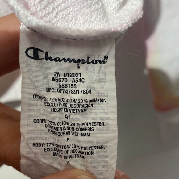 Champion Women's Multicolor Pullover Crew Neck Long Sleeve Sweatshirt Size Small - Picture 7 of 7